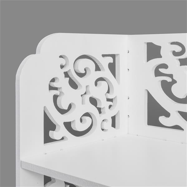 HAOYYE White Six-Tier Carved Wood-Plastic Shoe Rack, Durable and Space-Saving Storage Solution, Modern Design, Versatile for Living Room and Bedroom, Premium Quality and Stylish Look for Home Organization