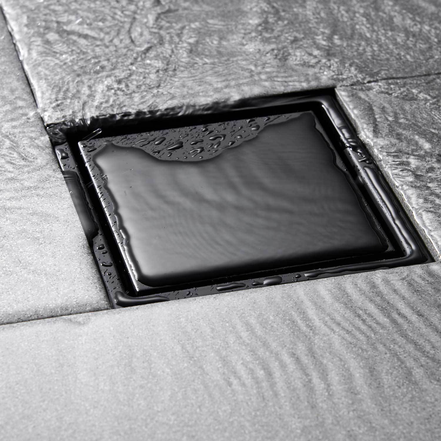 HAOYYE 6 Inch Square Shower Floor Drain Sturdy Space-Saving Heavy Duty Modern Design Adults Dorm Room Easy Assembly Bedroom Furniture