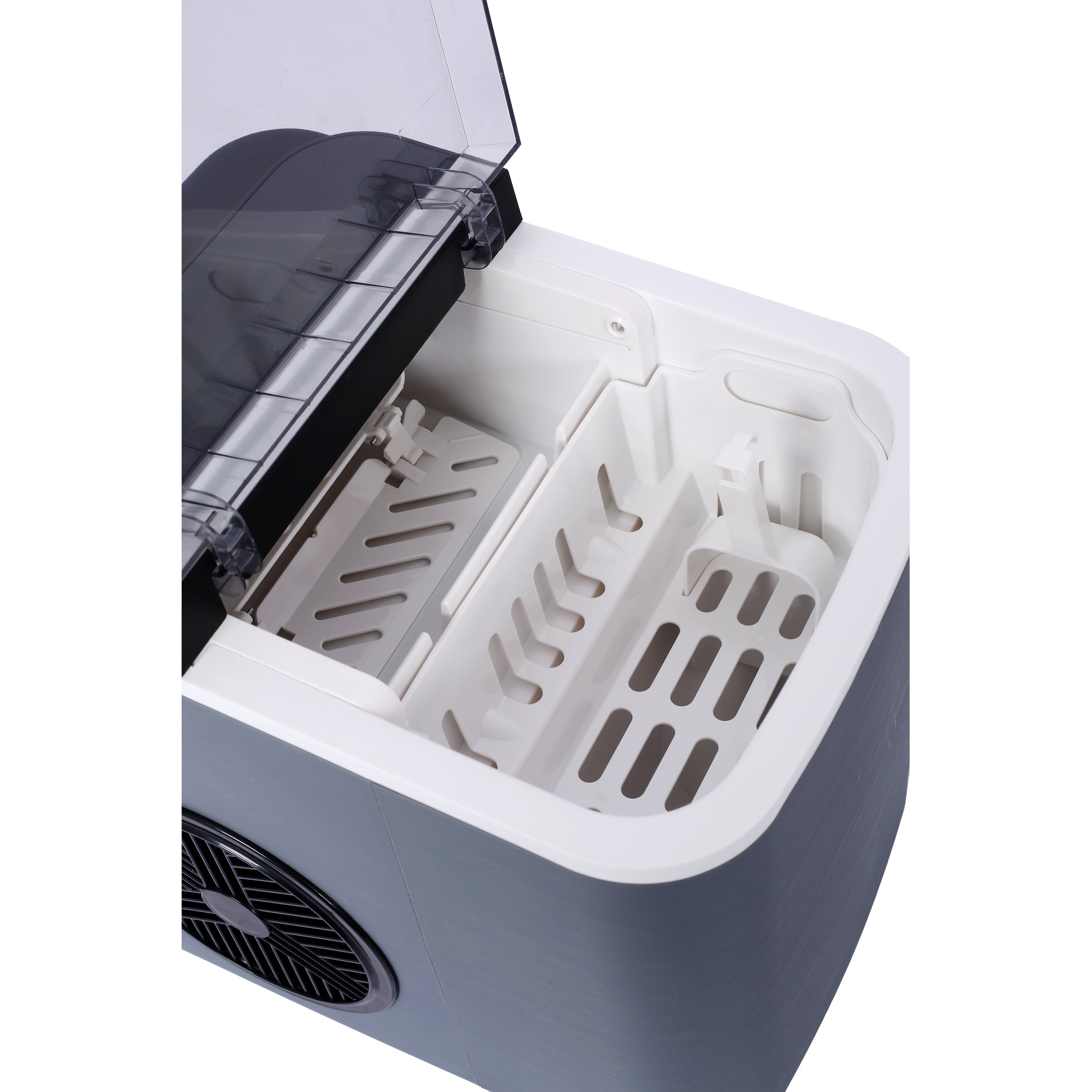 HAOYYE Ice Maker Countertop, Portable Ice Machine, Self-Cleaning Ice Makers with Basket and Scoop, 9 Cubes in 6 Mins, 26 lbs per Day, Ideal for Home, Kitchen,ETL and FDA certificate. Sturdy Space-Saving