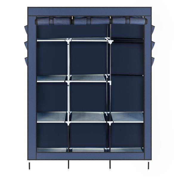 HAOYYE 69" High-leg Non-woven Fabric Assembled Cloth Wardrobe, Durable Space-Saving Storage Solution with Modern Design, Premium Quality, Stylish Dark Blue Color, Versatile Use for Bedroom, Living Room, Entryway, and Closet Organization