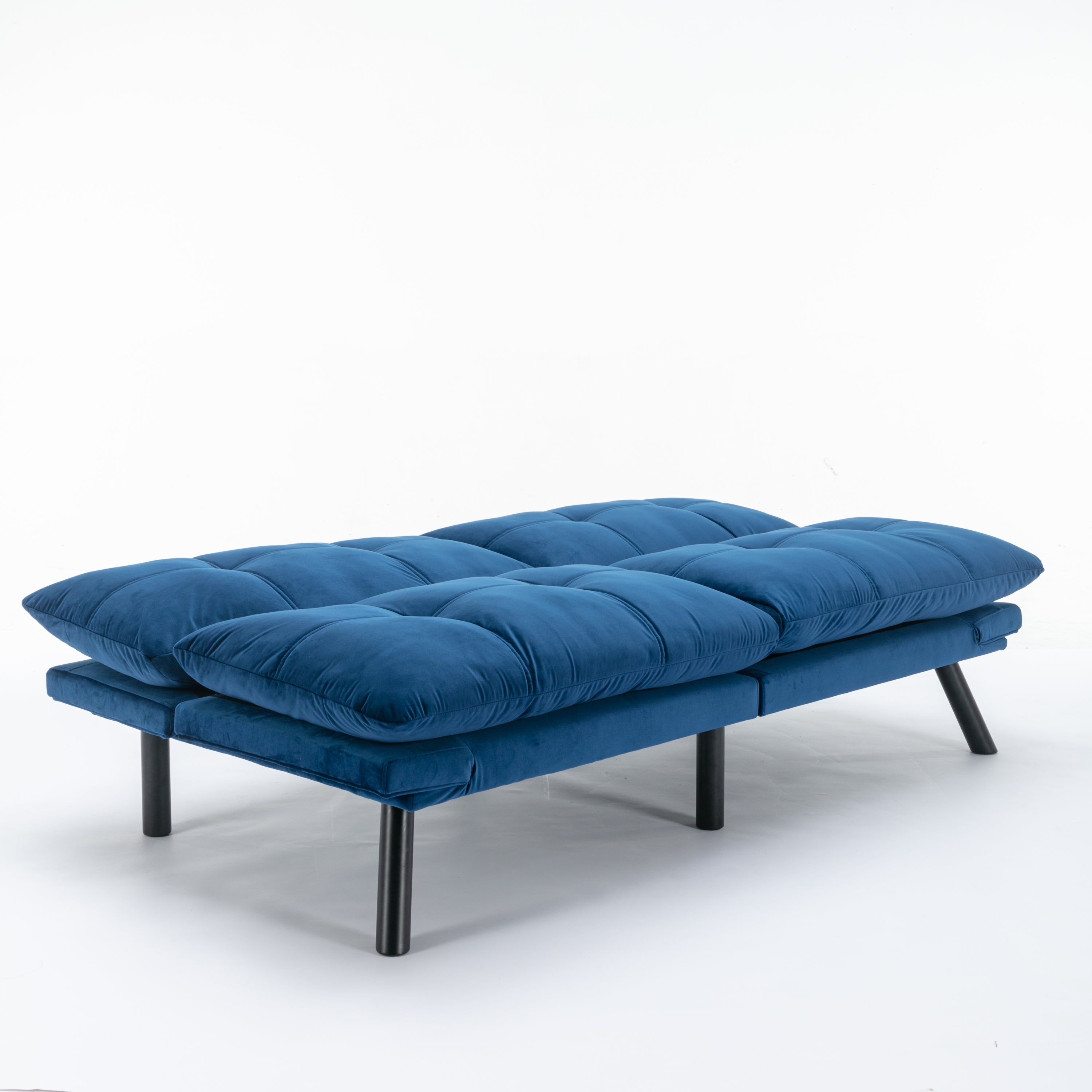 HAOYYE Navy Blue Convertible Folding Modern Sofa Bed Sturdy Space-Saving Heavy Duty Modern Design for Adults Dorm Room Easy Assembly Bedroom Furniture