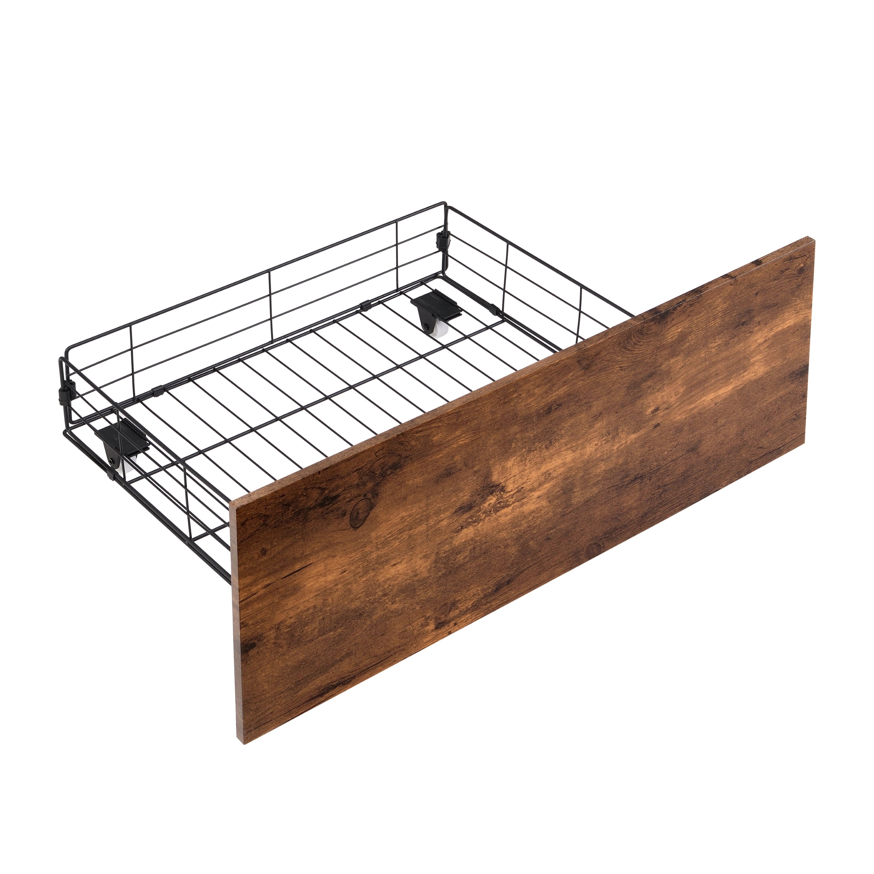 HAOYYE Full Size Bed Frame with Storage Headboard and 2 Drawers, LED Lights Bed with Charging Station, Metal Platform Bed No Noise, Mattress Foundation Strong Metal Slats Support No Box Spring Needed Sturdy