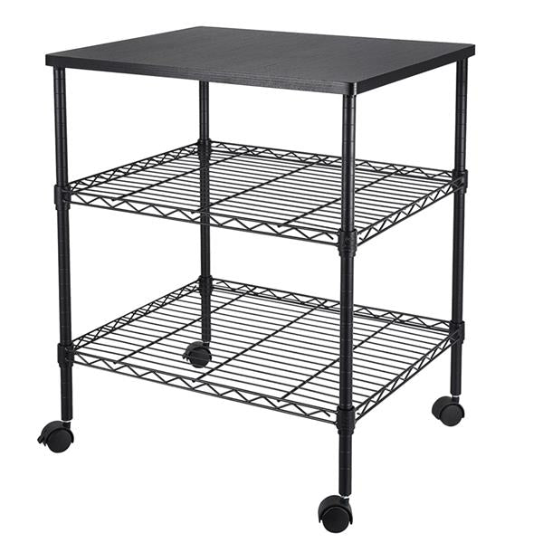HAOYYE 3-Shelf Printer Cart, Soft Cozy Warm Flannel Fleece Home Decor, Luxury Comfortable Unique Design, Premium Quality Decorative Storage Organizer for Home Office or Workstation, Sturdy and Stylish Mobile Cart.