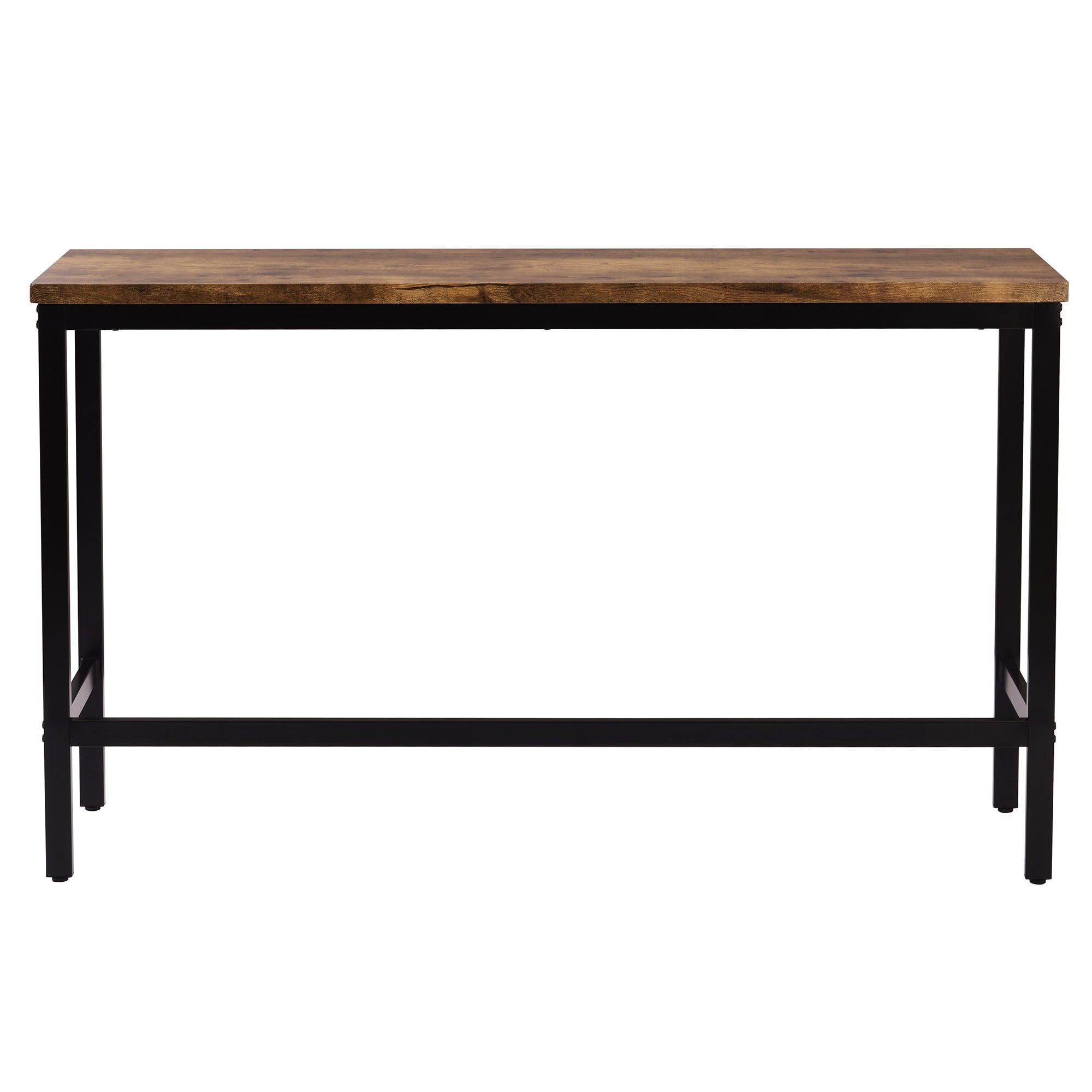 HAOYYE Counter Height Extra Long Dining Table Set with 3 Stools Pub Kitchen Set Side Table with Footrest,Brown Sturdy Space-Saving Heavy Duty Modern Design Adults Dorm Room Easy Assembly