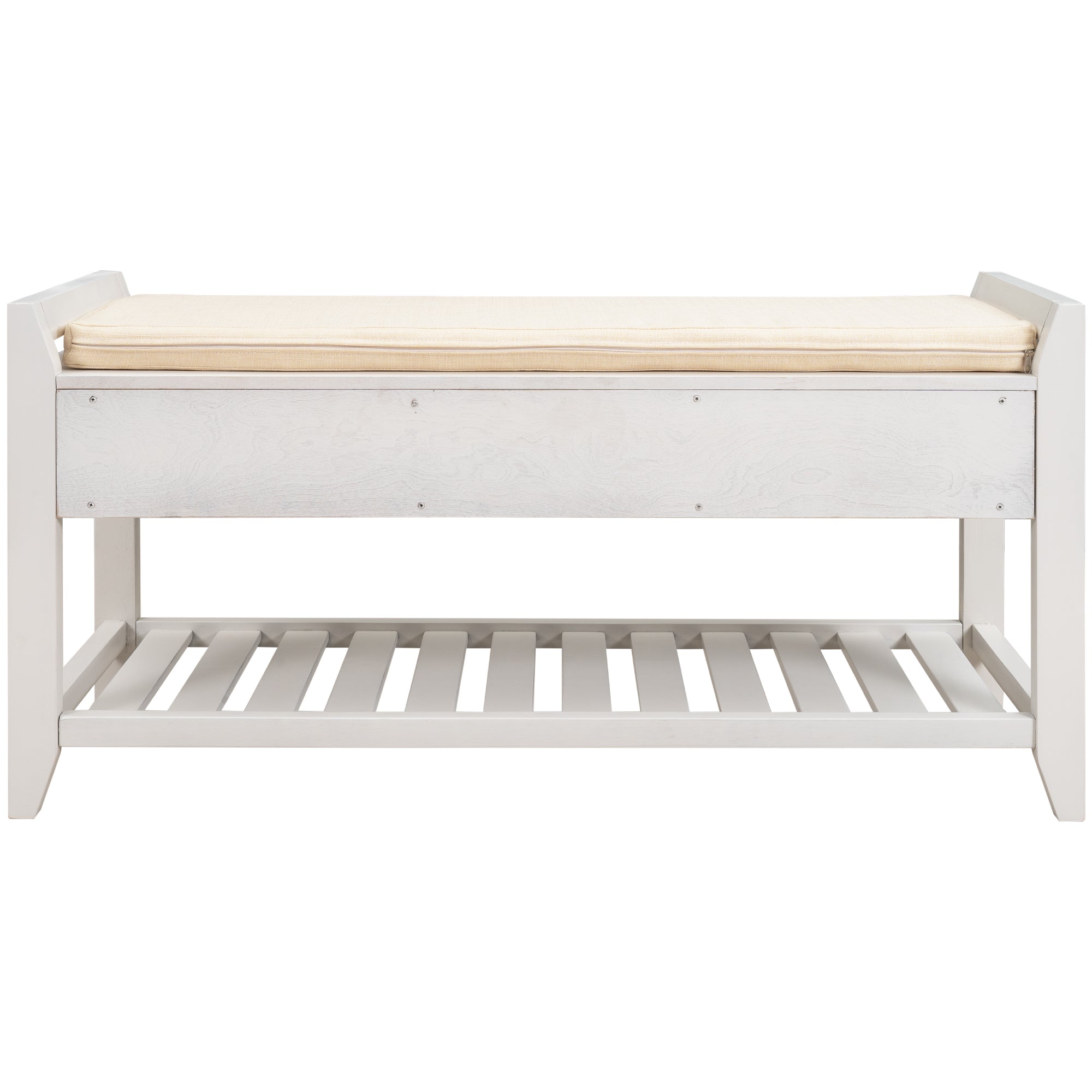 HAOYYE Shoe Rack Bench with Cushioned Seat and Storage Drawers, Versatile White Entryway Storage Bench, Sturdy Space-Saving Design, Heavy Duty Construction, Easy Assembly, Durable Stylish Home Furniture