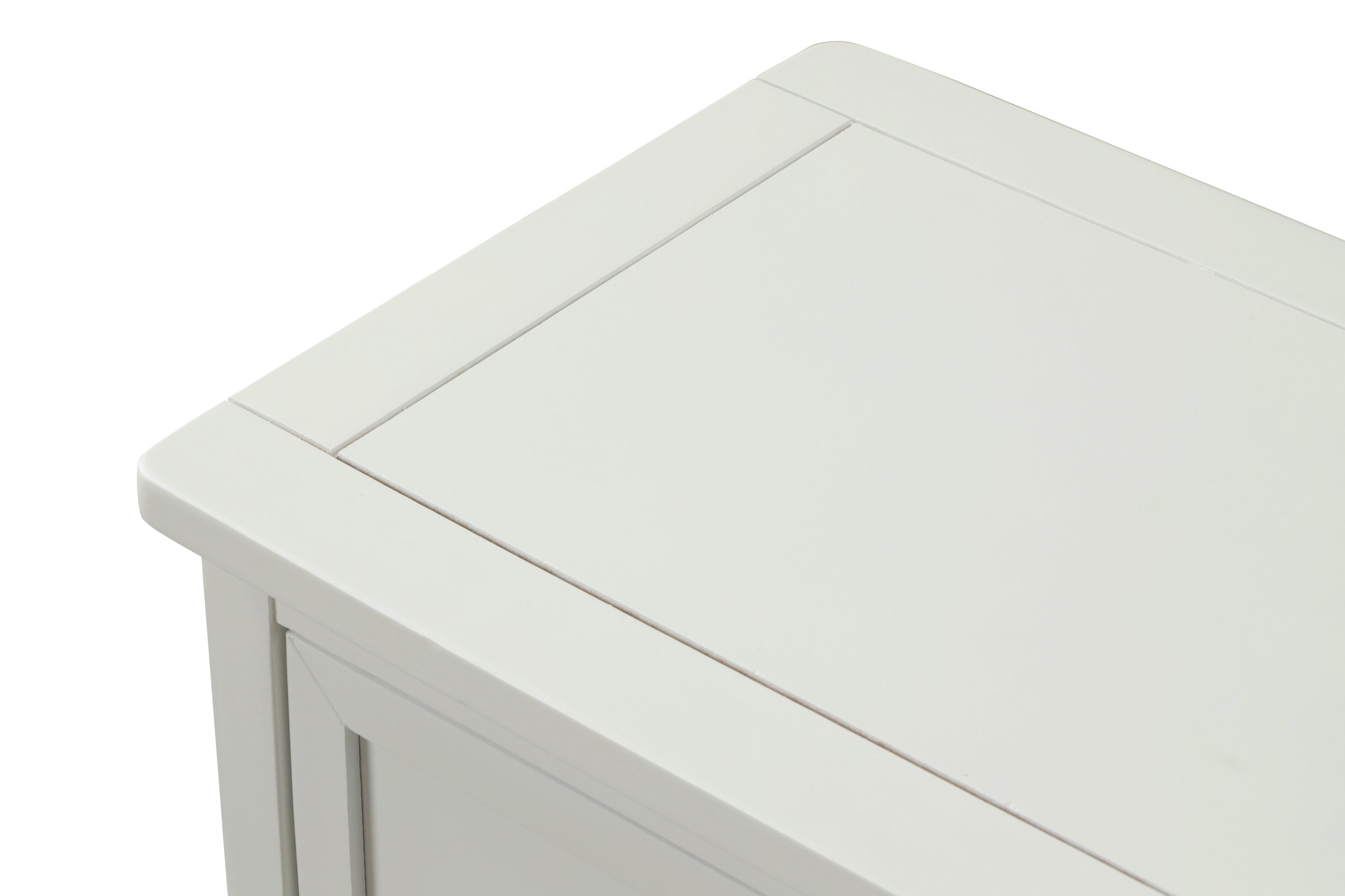 HAOYYE Rustic Storage Cabinet with Two Drawers and Four Classic Rattan Baskets for Dining Room or Living Room, White, Sturdy Space-Saving Design, Heavy Duty Construction, Easy Assembly, Durable and Stylish Home Furniture