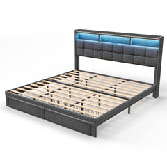 HAOYYE BED 778KING-DG-CLB Sturdy Space-Saving Heavy Duty Modern Design Adults Dorm Room Easy Assembly Bedroom Furniture
