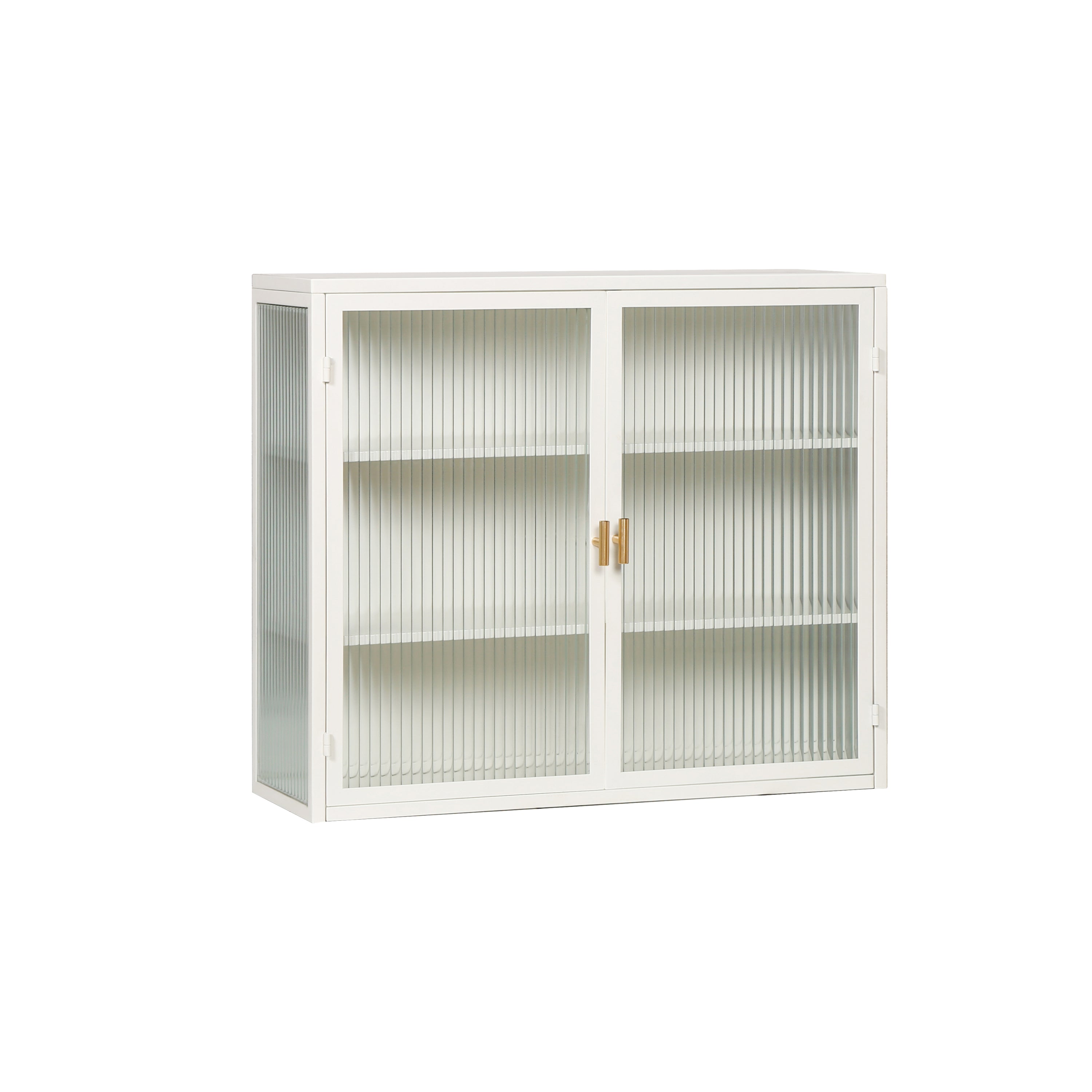HAOYYE 27.56"Glass Doors Modern Two-door Wall Cabinet with Featuring Three-tier Storage for Entryway Living Room Bathroom Dining Room,White Sturdy Space-Saving Heavy Duty Modern Design Adults Dorm Room