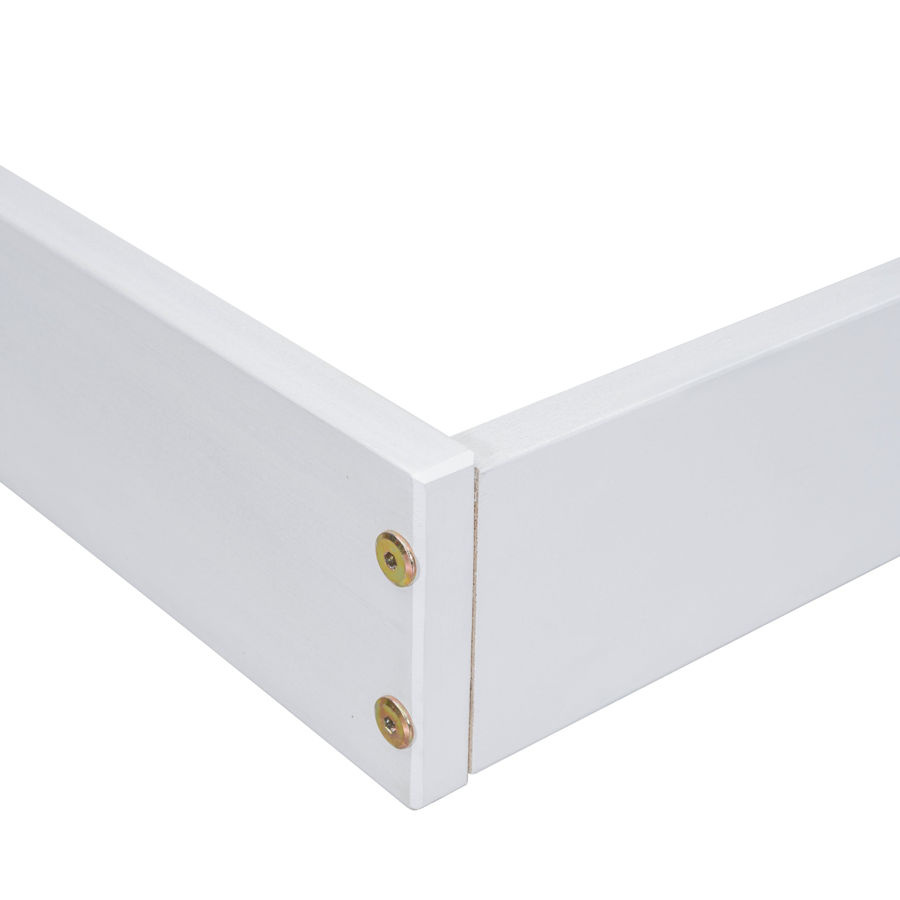 HAOYYE Full Roof-framed Headboard Floor Bed with Headboard Guardrails, without Slats White Sturdy Space-Saving Heavy Duty Modern Design Adults Dorm Room Easy Assembly Bedroom Furniture