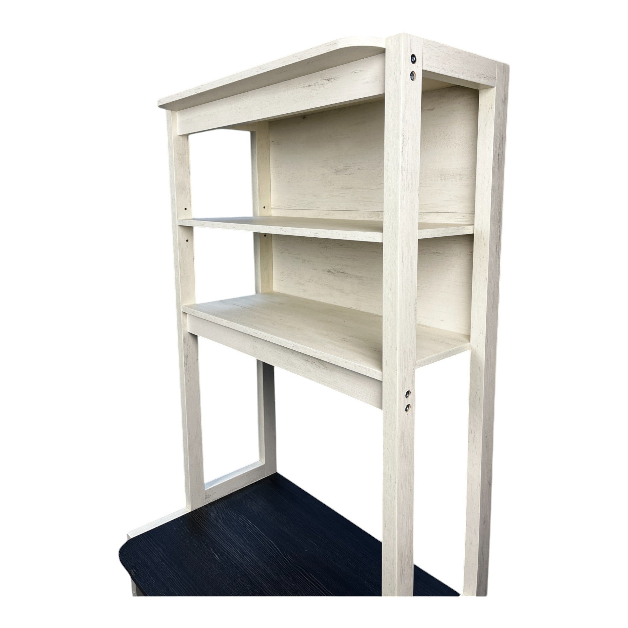 HAOYYE 5-Tier Bakers Rack for Kitchen, White and Black Coffee Bar with Storage, Microwave Stand with Shelves, Sturdy Space-Saving Heavy Duty Modern Design, Easy Assembly