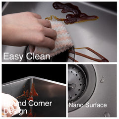 HAOYYE 25x22inch Gunmetal Black Topmount 304 Stainless Steel 18 Gauge Kitchen Sink Sturdy Space-Saving Heavy Duty Modern Design Adults Dorm Room Easy Assembly Bedroom Furniture