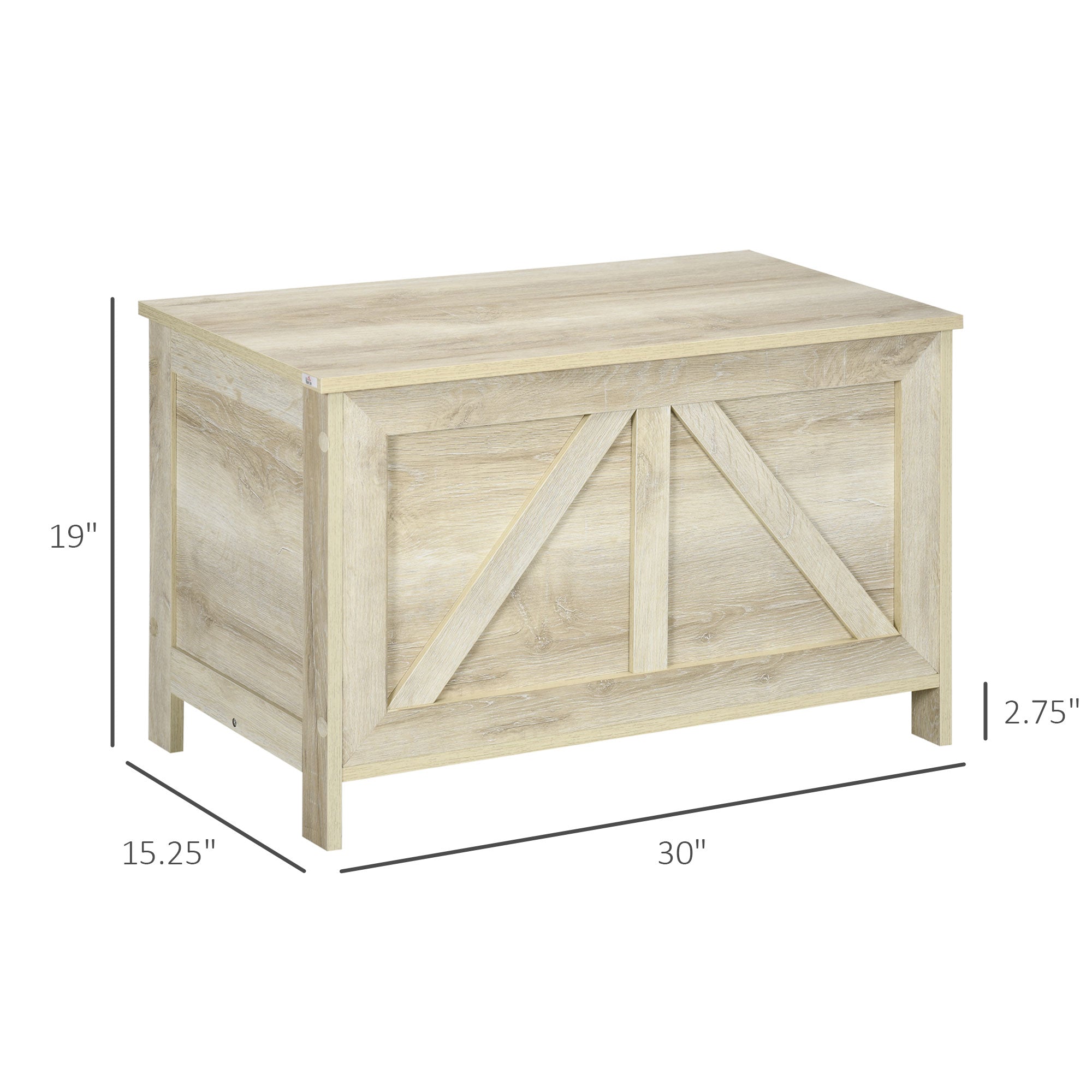 HAOYYE Natural Storage Bench with Flip-Top Lid and Safety Lift Support, Farmhouse Style Wooden Storage Chest for Entryway Bedroom or Study, Multi-Purpose Organizer Cabinet with Strong Load Capacity and Hidden Compartment