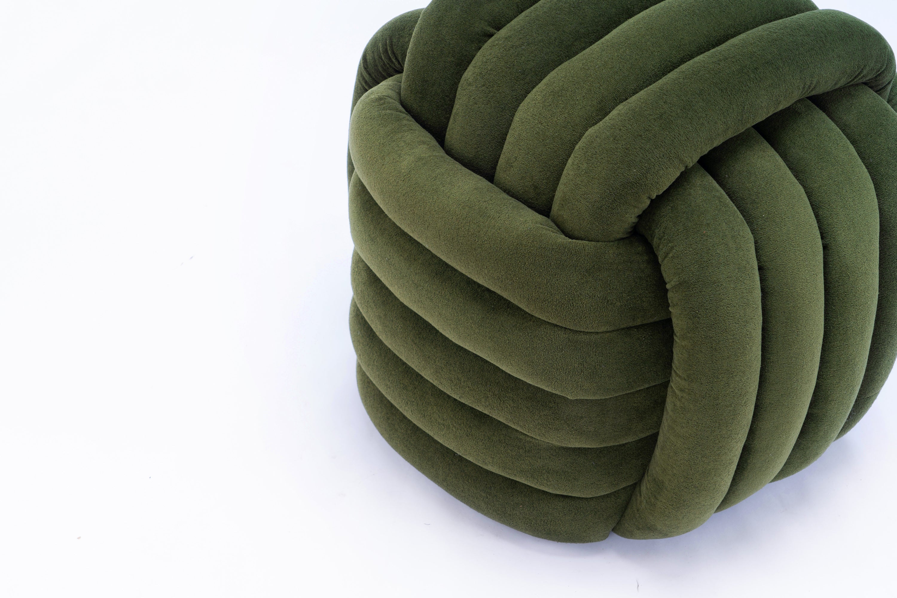 Haoyye Modern Chenille Fabric Knot Design Ottoman Makeup Stool Footstool, Comfortable and Stylish Seat, Perfect for Living Room and Bedroom, Space-Saving Heavy Duty Construction, Durable Furniture for Adults Dorm Room