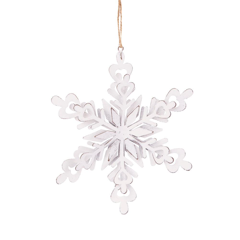 HAOYYE 6.3x1.8x6.7" Iron Snowflake Hanger, Decorative Hanging Ball Christmas Tree Ornaments for Holiday Party Decorations, Set of 6 Sturdy Space-Saving Heavy Duty Modern Design Adults Dorm Room
