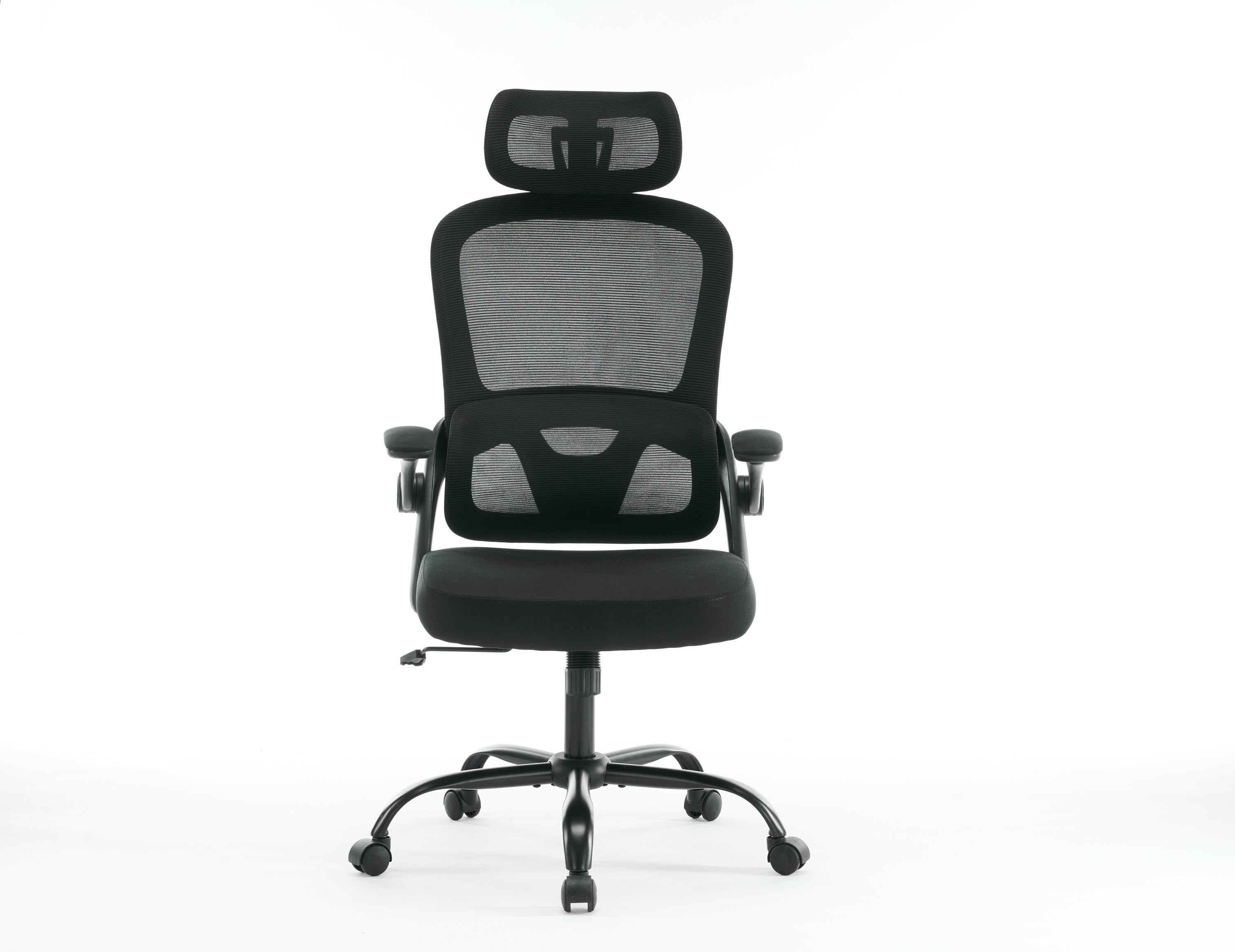 HAOYYE Ergonomic Mesh Office Chair with High Back Desk Design, 3D Armrests, Up And Down Lumbar Support, Swivel Computer Task Chair with Adjustable 2D Headrest and Tilt Function, Sturdy Space-Saving Heavy Duty Chair for Home and Office Use