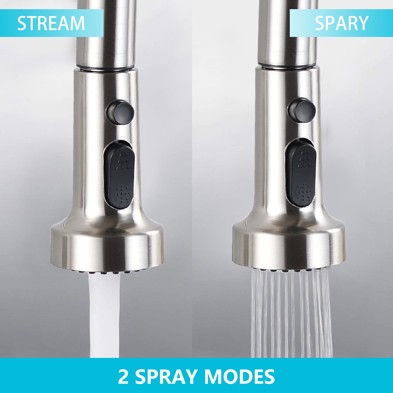 HAOYYE Stainless Steel Pull Down Kitchen Faucet with Soap Dispenser Brushed Nickel Sturdy Space-Saving Heavy Duty Modern Design Adults Dorm Room Easy Assembly Bedroom Furniture
