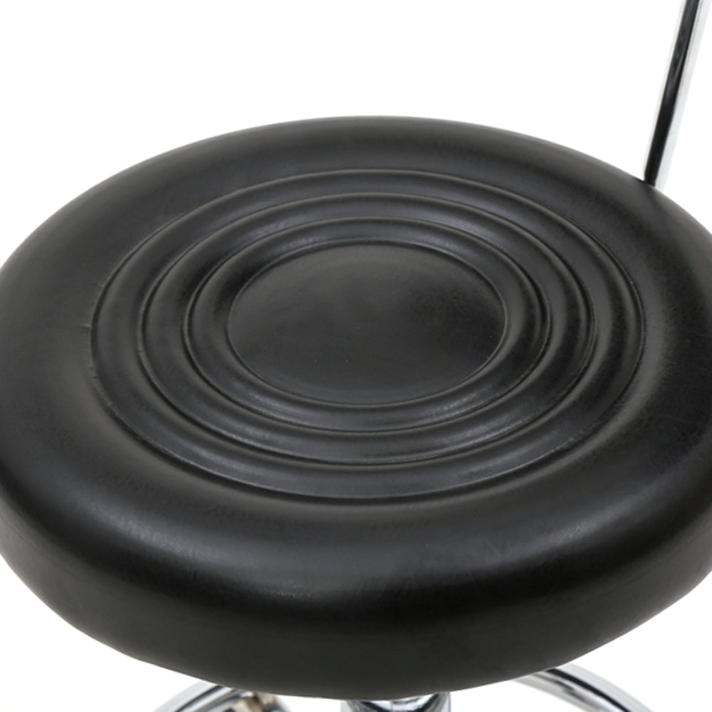 HAOYYE Black Adjustable Salon Stool with Backrest Round Seat Design 360° Swivel PU Leather Comfortable Rolling Chair for Home Office Studio Beauty Spa Lightweight Anti-Skid Durable Construction