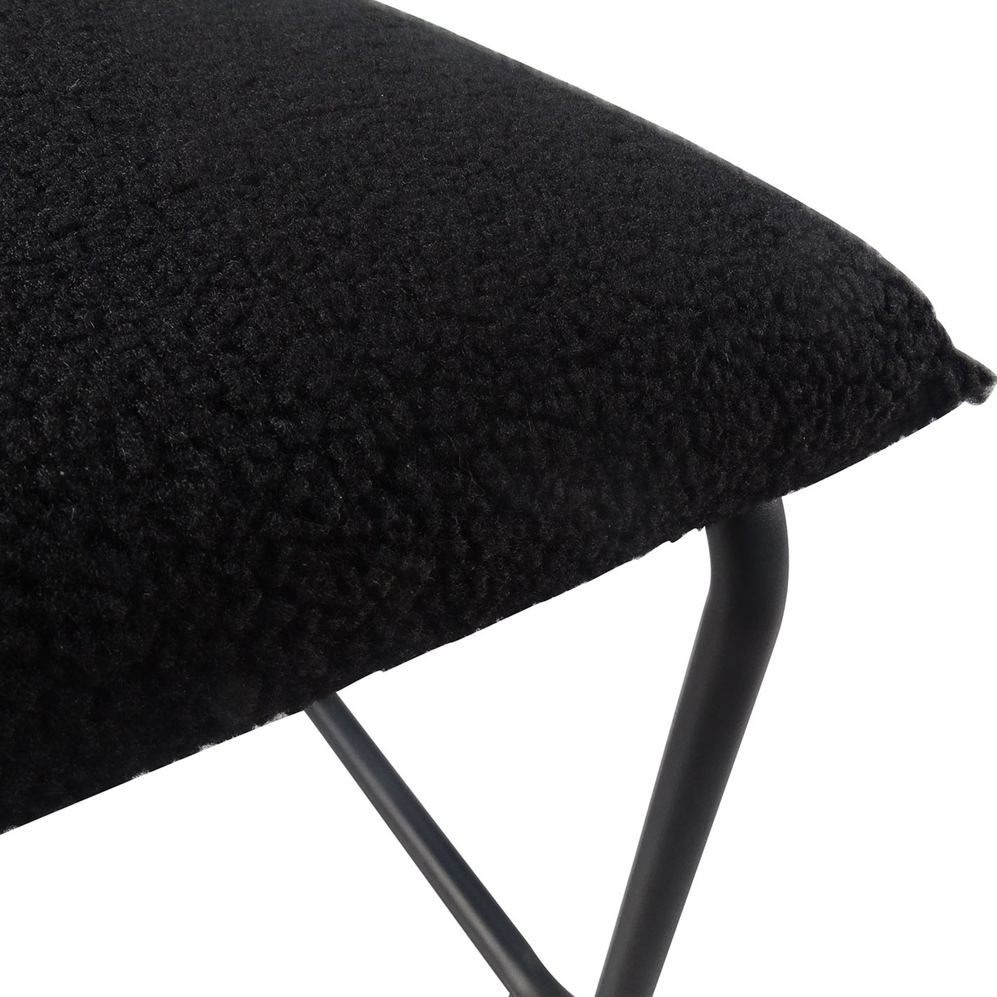 HAOYYE Set of 2, Teddy Velvet Dining Chair with High-Density Sponge, Rattan Chair for Dining room, Living room, Bedroom, Black Sturdy Space-Saving Heavy Duty Modern Design Adults Dorm Room Easy Assembly