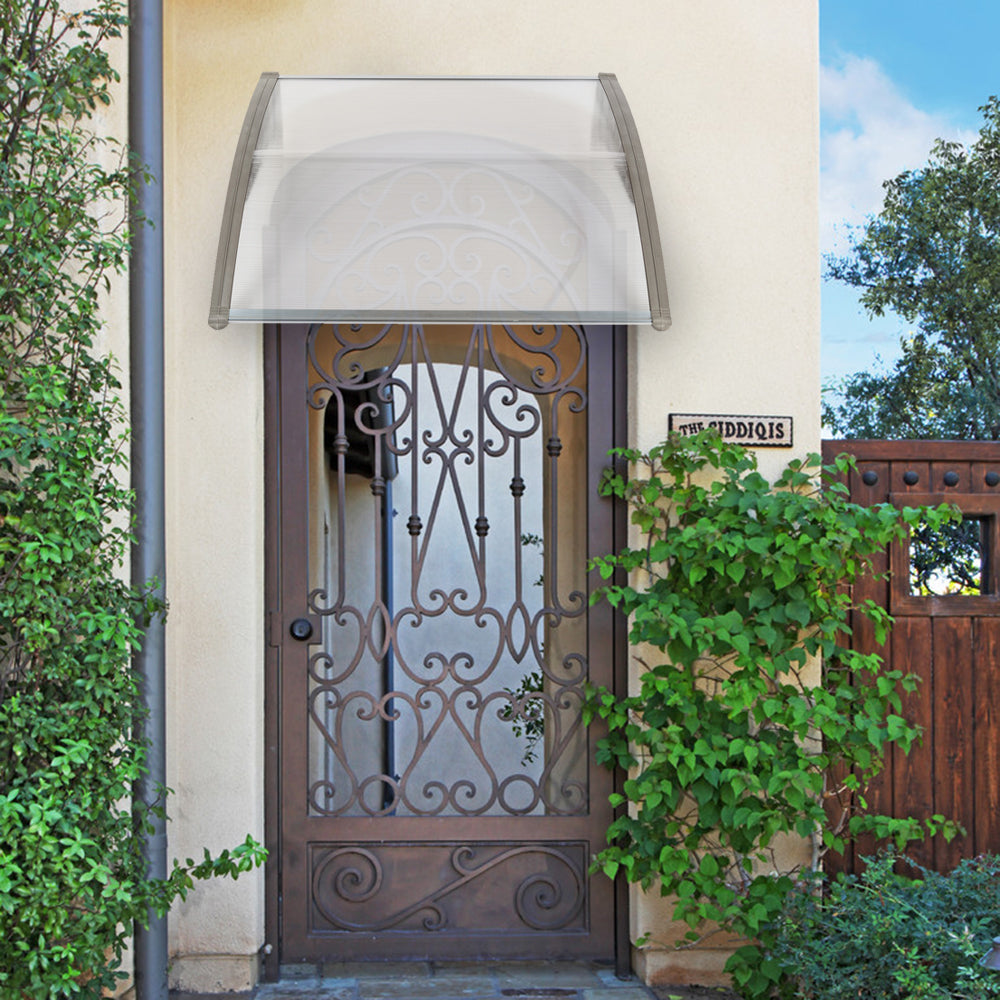 HAOYYE Household Door and Window Rain Cover Eaves Canopy with Gray Aluminum Bracket, Durable, Easy to Install, Provides Protection From Rain and Sun, Ideal for Outdoor Use, Stylish House Decoration