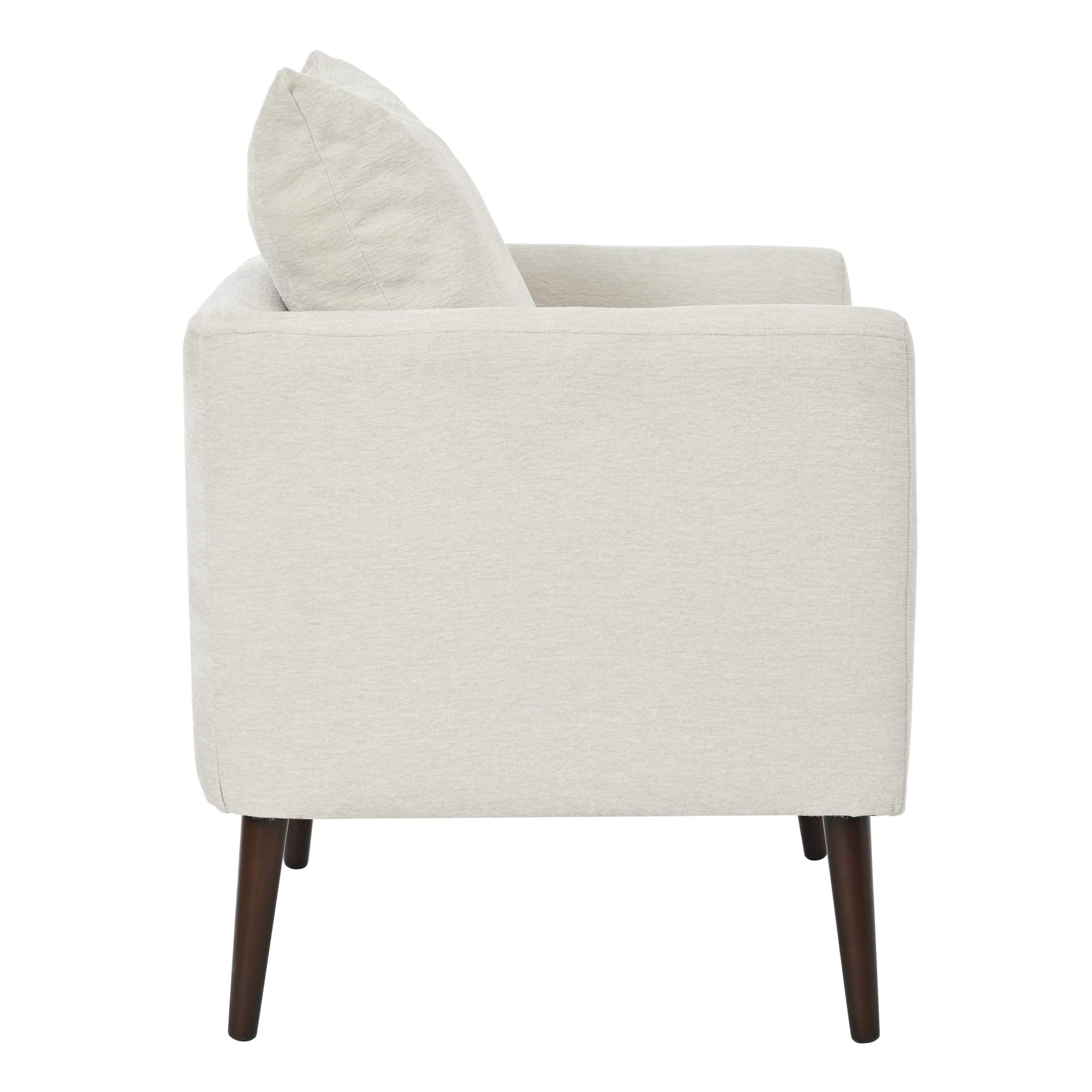 HAOYYE Barrel Chair, Chenille Accent Chair, Fabric Armchair Club Chair,Upholstered Arm Chair with Solid Wood Legs,Waist Pillow,Padded Single Chair for Living Room/Bedroom/Study/Waiting Room,Beige Sturdy