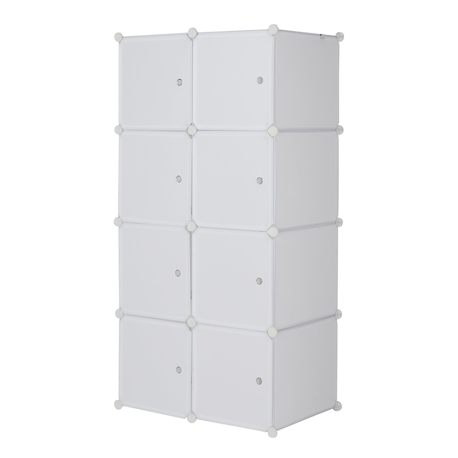 HAOYYE 8 Cube Organizer, Stackable Plastic Cube Storage Shelves, Multifunctional Modular Closet Cabinet with Hanging Rod, White, Durable Space-Saving Storage Solution, Modern Design, Versatile for Home Organization