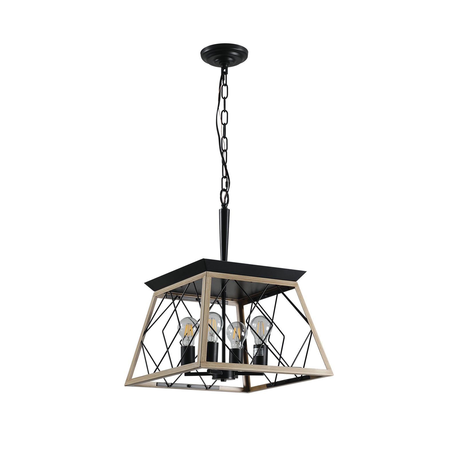 HAOYYE 4-Light Farmhouse Chandeliers For Dining Room Oak(No Bulbs) NEW SKU :W1340P206639 Sturdy Space-Saving Heavy Duty Modern Design Adults Dorm Room Easy Assembly Bedroom Furniture