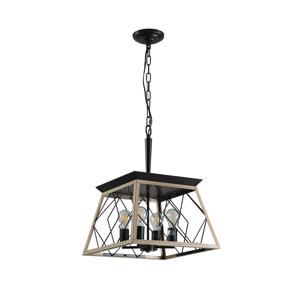HAOYYE 4-Light Farmhouse Chandeliers For Dining Room Oak(No Bulbs) NEW SKU :W1340P206639 Sturdy Space-Saving Heavy Duty Modern Design Adults Dorm Room Easy Assembly Bedroom Furniture