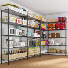 HAOYYE Adjustable 5-Tier Heavy Duty Wire Shelving Unit with NSF Certification, 1500 LBS Capacity Metal Storage Rack for Garage, Kitchen, Pantry, Warehouse, Commercial Use, Versatile and Durable Storage Solution