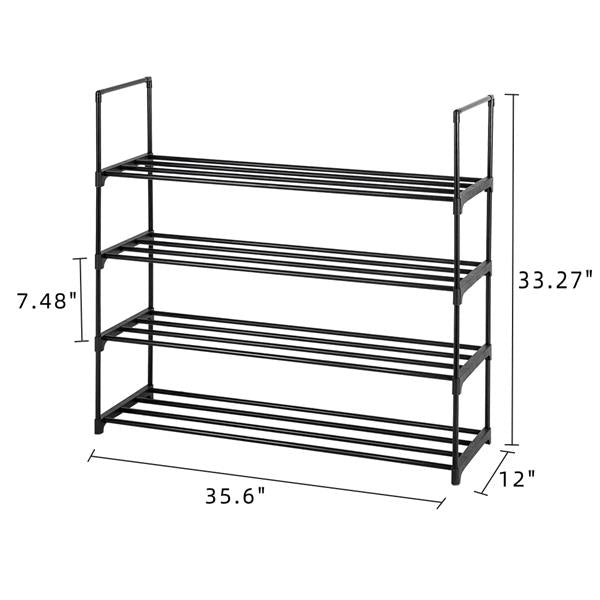 HAOYYE 2-Pack 4-Tier Shoe Rack Shelf, Gray Color, Durable and Space-Saving Storage Organizer, Modern Design, Versatile Use for Bedroom, Entryway, Hallway, and Closet, Premium Quality