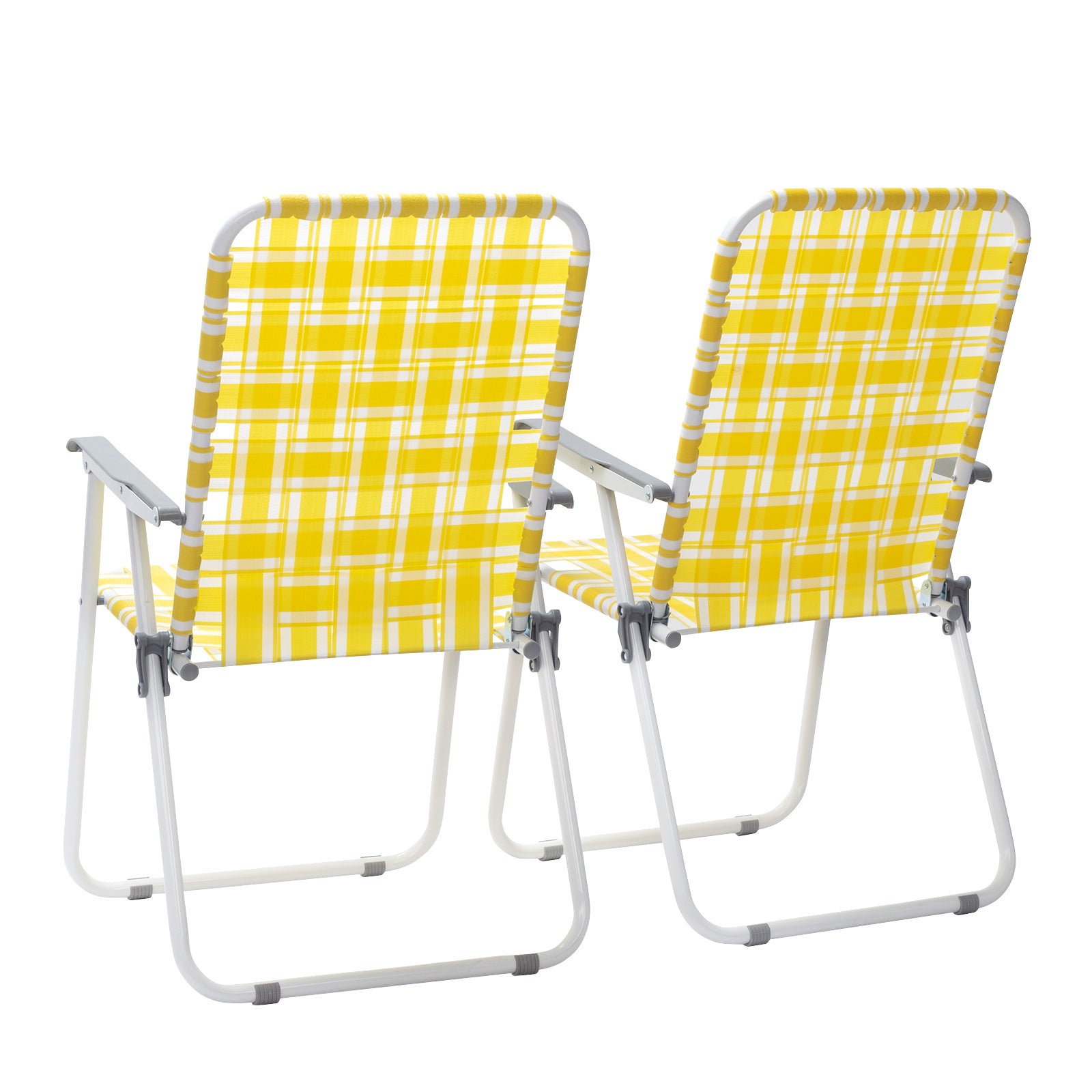 HAOYYE 2pcs Folding Beach Chairs, Steel Tube PP Webbing, Lightweight and Comfortable Chairs for Outdoor Relaxation, Ideal for Beach, Picnic, Camping, and Outdoor Activities