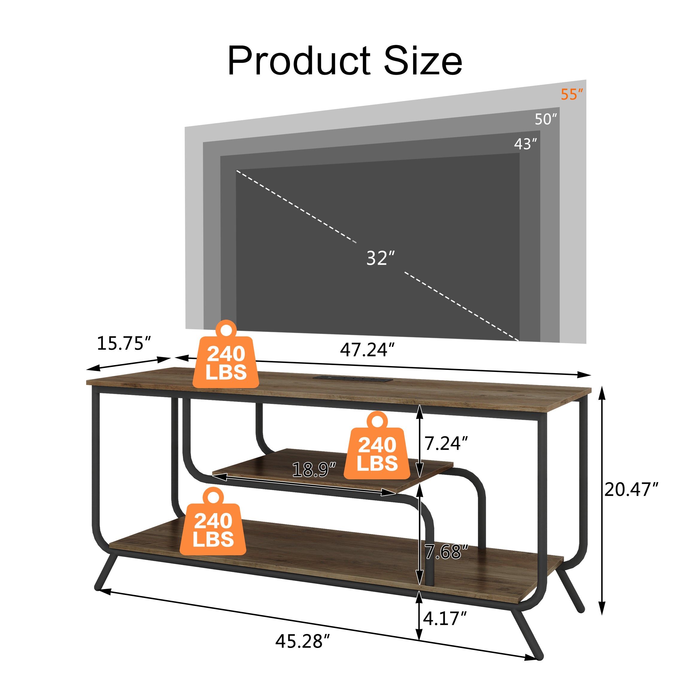HAOYYE Modern TV Stand With Power Outlets And LED Lights, Entertainment Center With Shelves, TV Console Table For Living Room And Bedroom, Light Gray Sturdy Space-Saving Heavy Duty Design