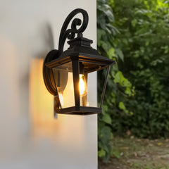 HAOYYE Large Outdoor Wall Sconce Lights with Clear Glass Can support multiple types of light bulbs 1pack Sturdy Space-Saving Heavy Duty Modern Design Adults Dorm Room Easy Assembly Bedroom Furniture