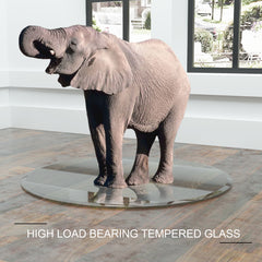 HAOYYE Round Tempered Glass Table Top With Clear Glass And Quarter Inch Thickness, Featuring A Flat Polished Edge And Heavy Duty Space Saving Modern Design, Ideal For Living Room, Bedroom, Dorm And Office, Easy Assembly, Sturdy Accent Piece
