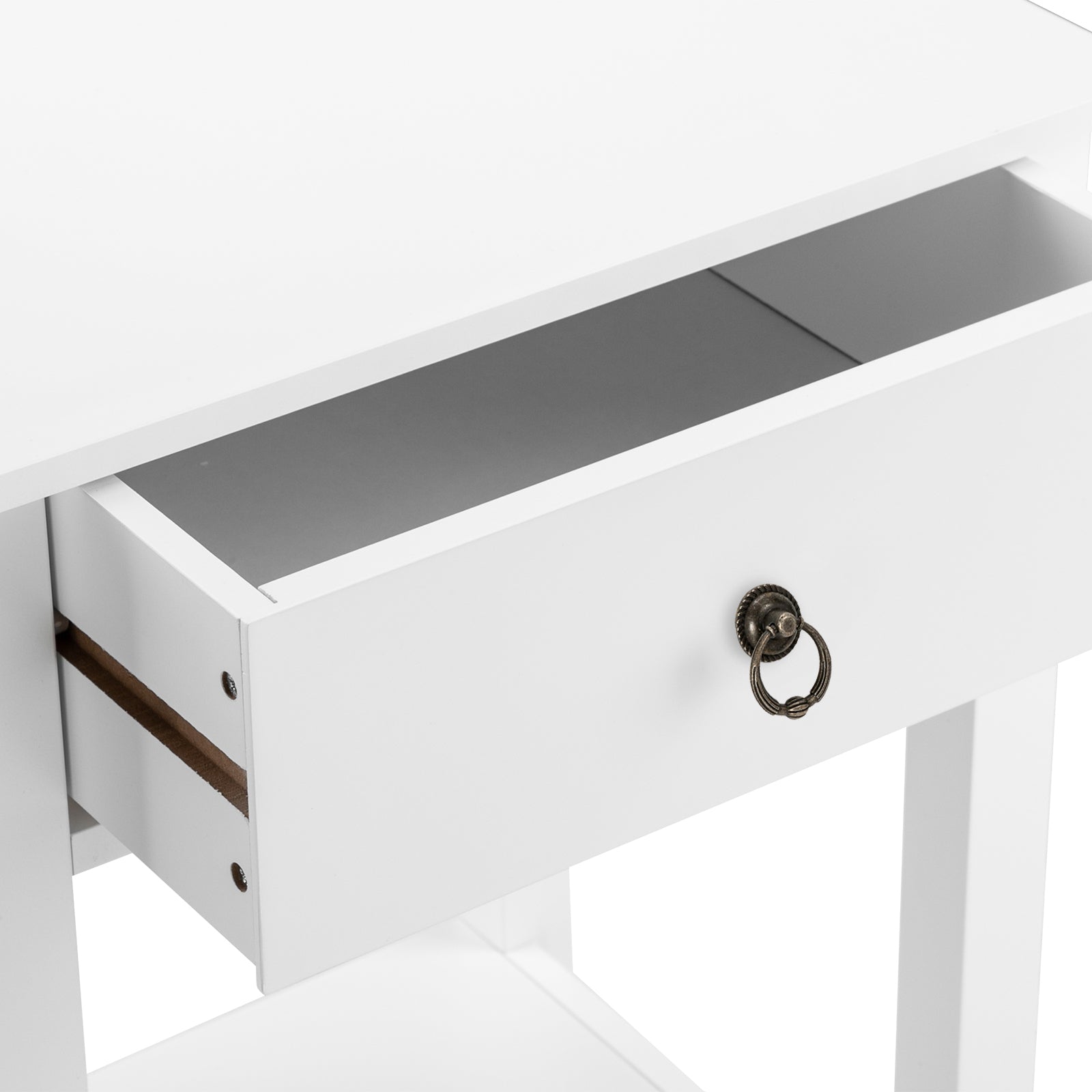 HAOYYE White Two-Layer Bedside Cabinet With Drawer, Sturdy And Durable Design, Modern Coffee Table, Multifunctional Home Organizer, Space-Saving Storage Solution, Stylish Practical Nightstand For Bedroom, Living Room, Or Office Use