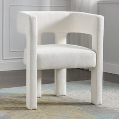 HAOYYE Contemporary Designed Fabric Upholstered Accent Chair Dining Chair for Living Room, Bedroom, Dining Room, Beige Sturdy Space-Saving Heavy Duty Modern Design Adults Dorm Room Easy Assembly