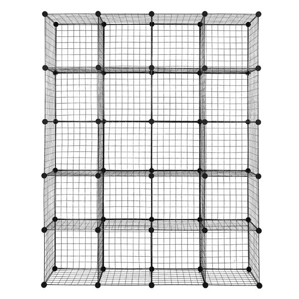 HAOYYE 20-Cube Organizer, Cube Storage Shelves, Wire Cube Storage, Origami Shelves, Metal Grid Multifunction Shelving Unit, Modular Cubbies Organizer, Bookcase for Home, Office, Living Room, Bedroom Storage Solution, Stylish and Functional Design