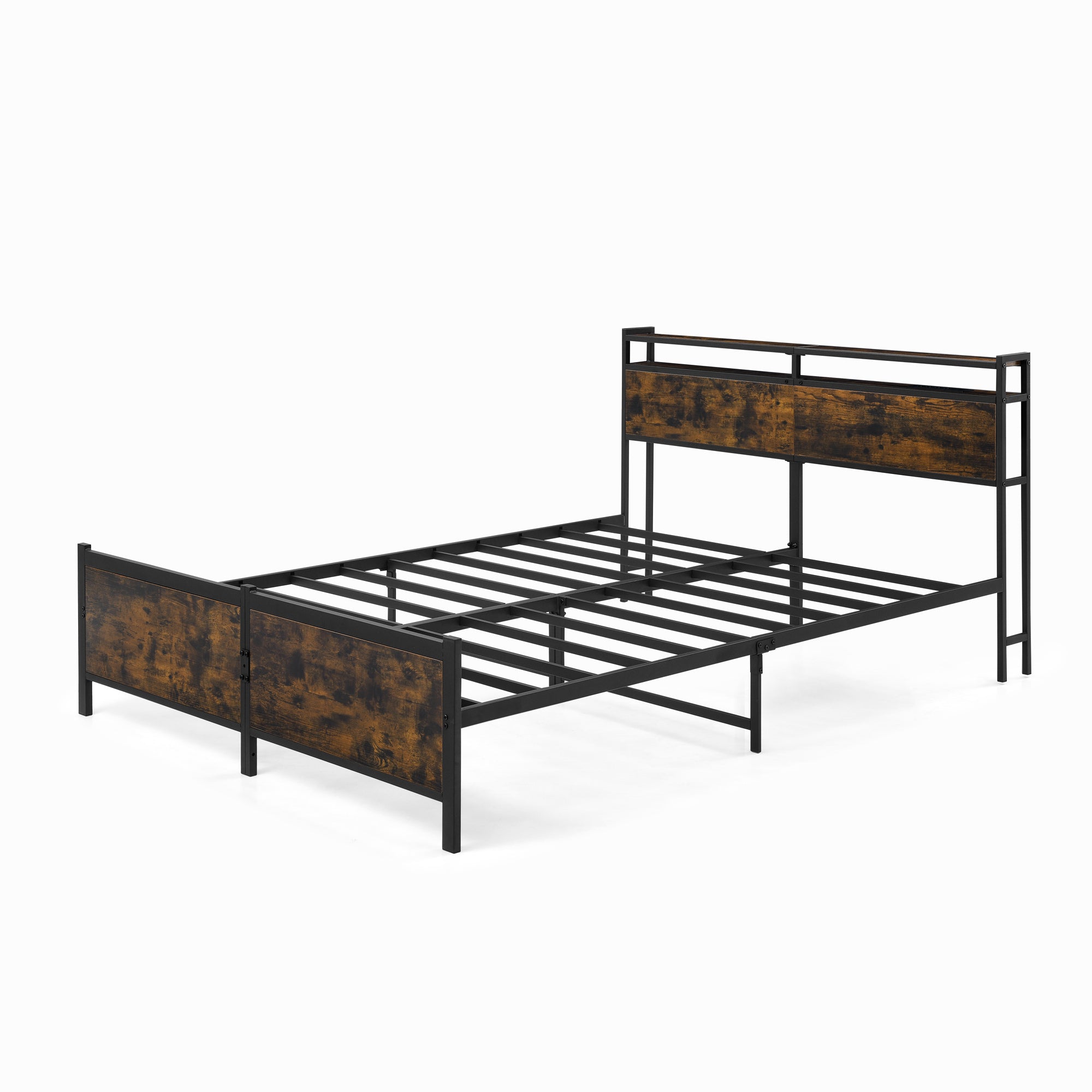 HAOYYE iron bed frame, metal bed frame, wrought iron bed frame, iron platform bed frame, iron canopy bed frame, iron twin bed frame, iron queen bed frame, iron double bed frame, iron sin Sturdy Space-Saving