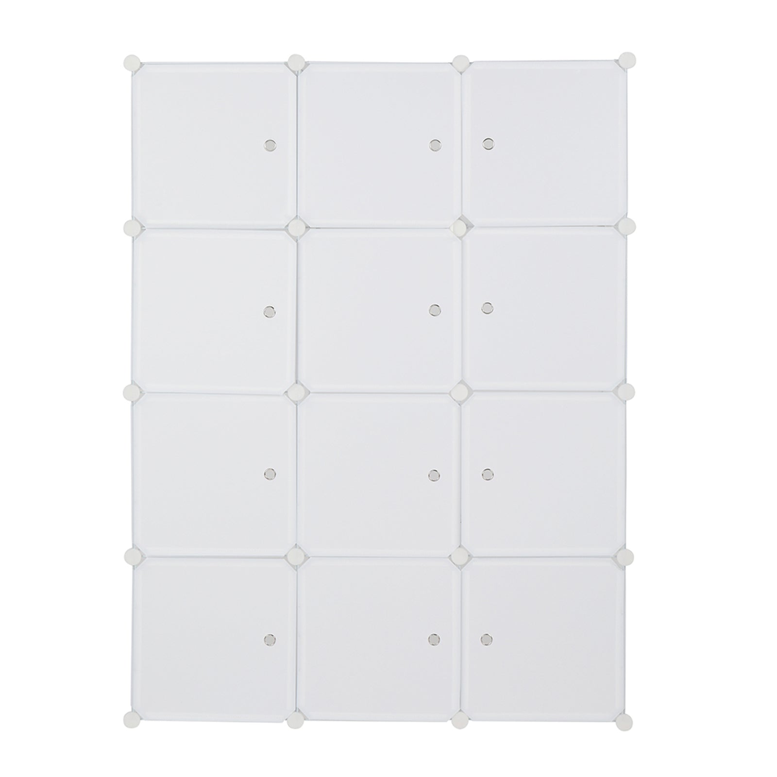 HAOYYE 12 Cube Modular Closet Organizer with Hanging Rod, Stackable Plastic Storage Shelves, Customizable DIY Wardrobe Cabinet for Bedroom Entryway Office