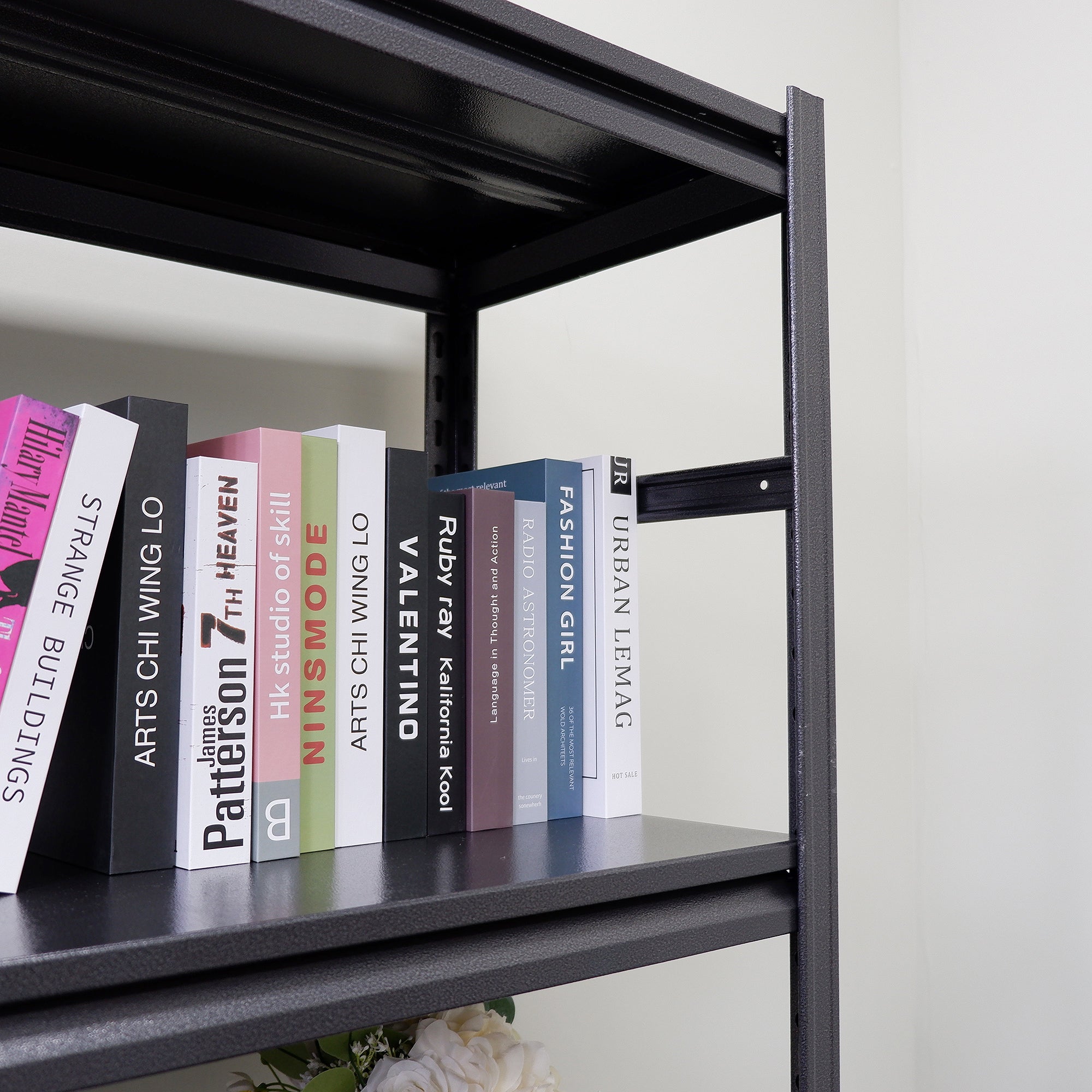 HAOYYE 5-Tier Heavy Duty Metal Shelving Unit, Adjustable Storage Shelves and Rack, Sturdy and Space-Saving Design, Perfect for Kitchen, Garage, Office, and Dorm Room, Modern and Durable Storage Solution