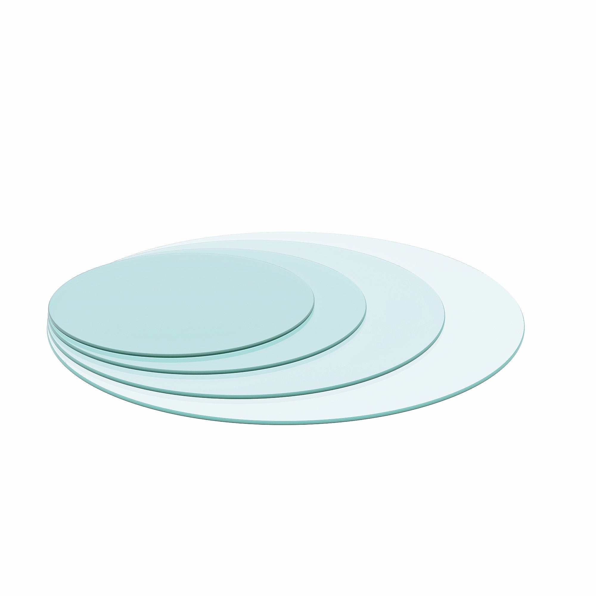 HAOYYE Tempered Glass Table Top Round Clear Glass With Polished Edge, Sturdy Space-Saving Heavy Duty Modern Design For Adults Dorm Rooms, Easy Assembly Bedroom Furniture
