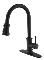 Haoyye Kitchen Faucet with Pull-Out Sprayer, 360° Swivel High Arc Stainless Steel Faucet with Single Handle Control, Anti-Corrosion Spot-Resistant Finish, Space-Saving Design for Modern Kitchens, Utility Sinks, and Easy DIY Installation