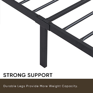 HAOYYE Full Size Bed Frame with Storage Headboard and 2 Drawers, LED Lights Bed with Charging Station, Metal Platform Bed No Noise, Mattress Foundation Strong Metal Slats Support No Box Spring Needed Sturdy
