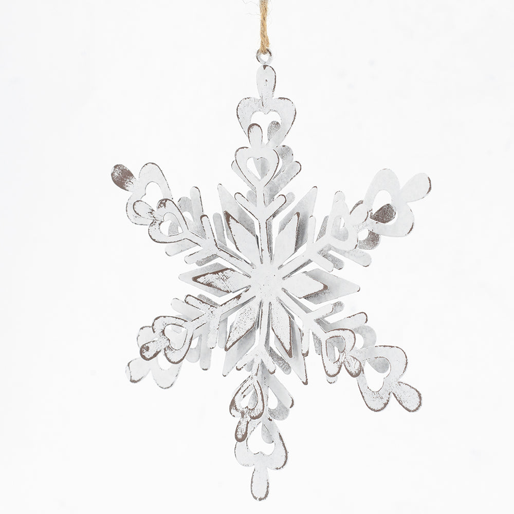 HAOYYE 6.3x1.8x6.7" Iron Snowflake Hanger, Decorative Hanging Ball Christmas Tree Ornaments for Holiday Party Decorations, Set of 6 Sturdy Space-Saving Heavy Duty Modern Design Adults Dorm Room