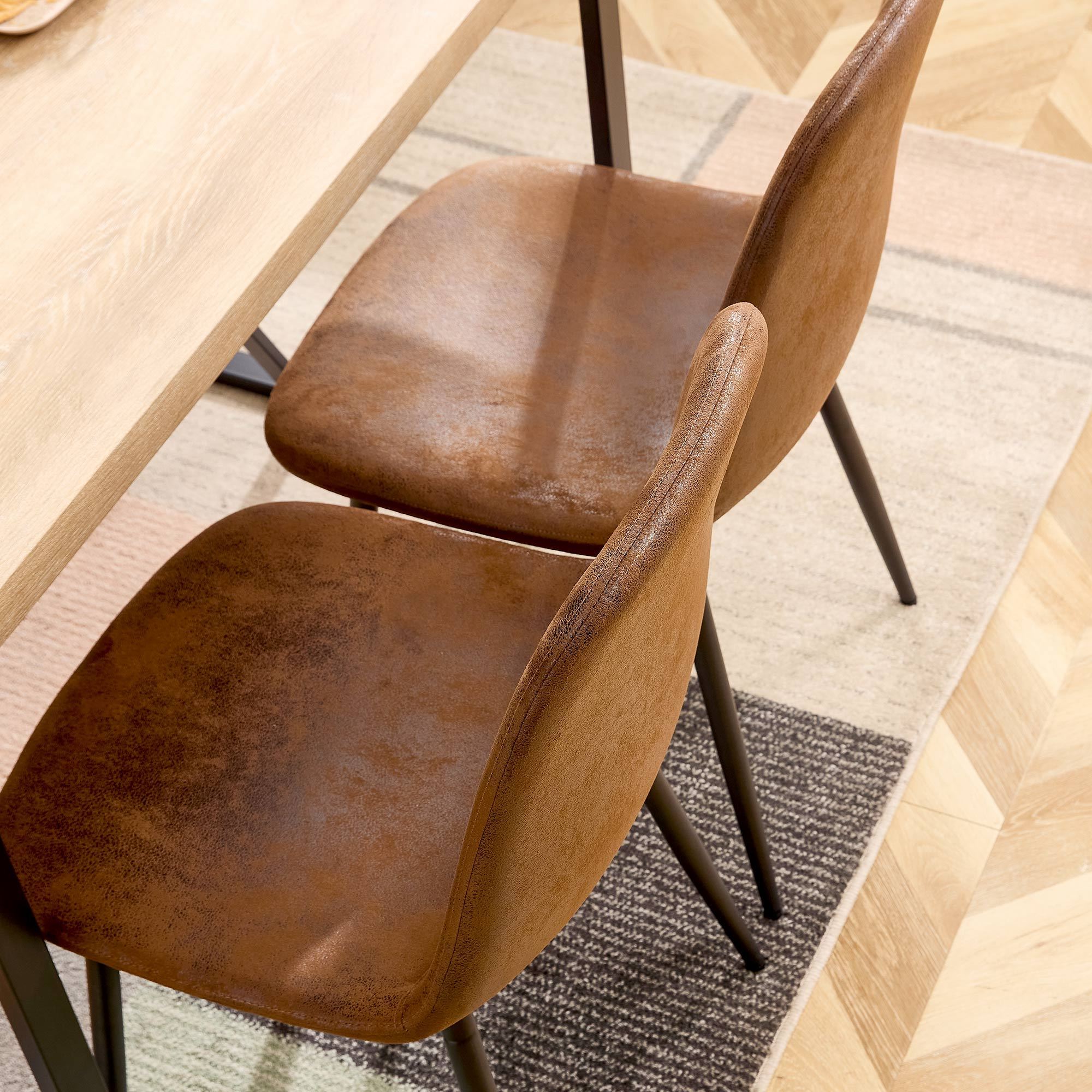 HAOYYEModern Mid-Century Style Restaurant Side Chairs with Cushioned Seats and Black Metal Legs, Comfortable for Kitchen, Dining Room, Lounge, and Farmhouse Use, Sturdy, Space-Saving, and Durable Design