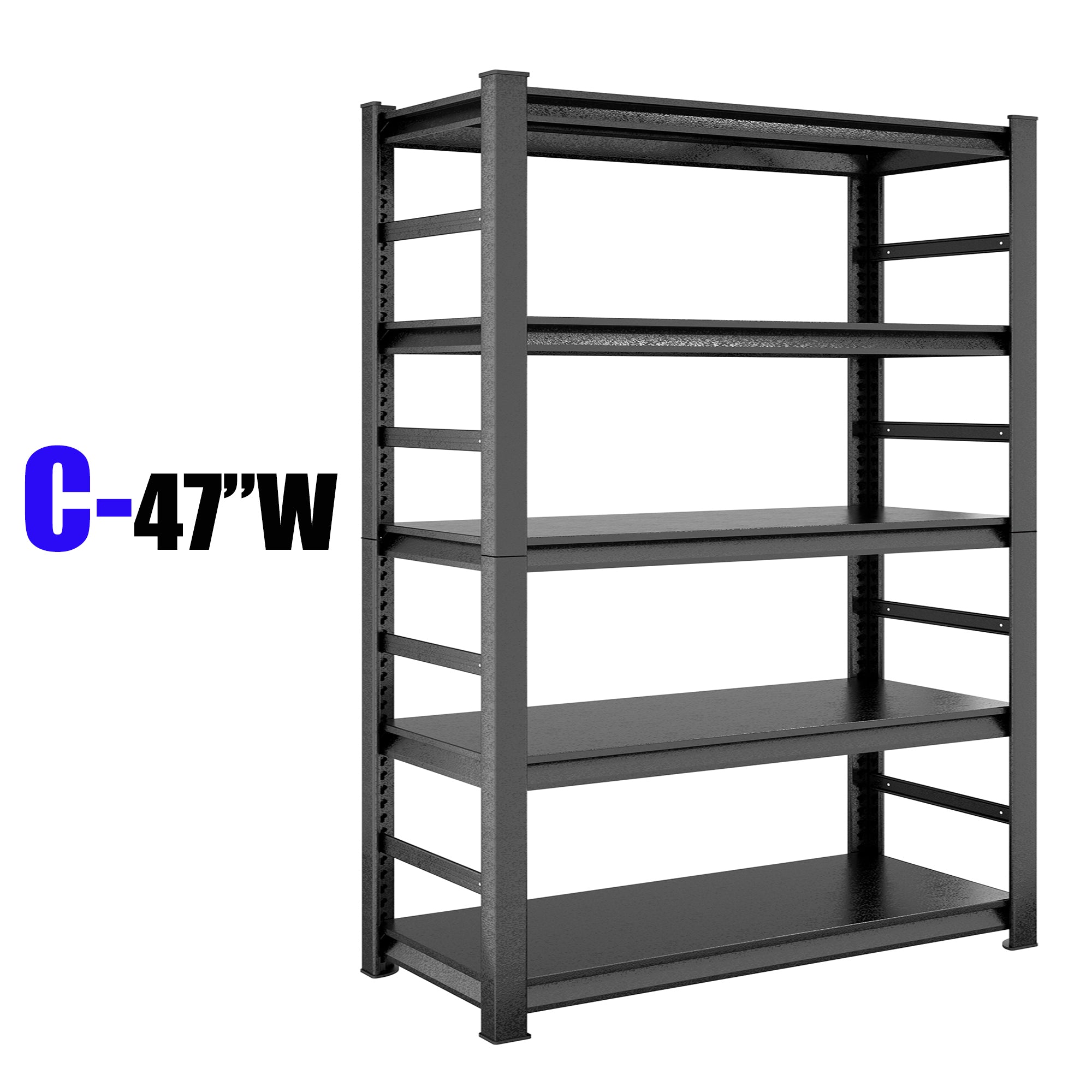 HAOYYE 5-Tier Heavy Duty Metal Shelving Unit, Adjustable Storage Shelves and Rack, Sturdy and Space-Saving Design, Perfect for Kitchen, Garage, Office, and Dorm Room, Modern and Durable Storage Solution
