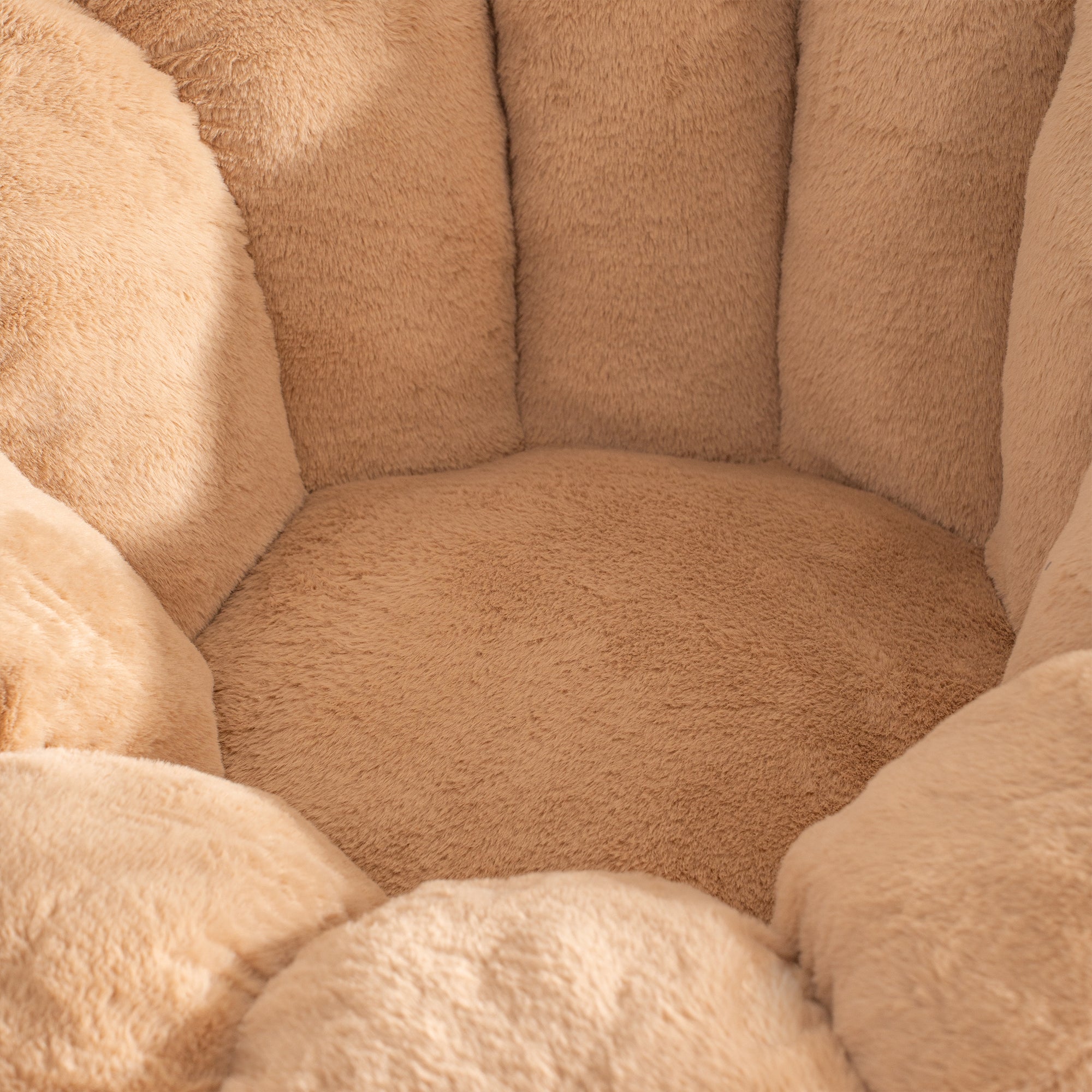 HAOYYE Giant Bean Bag Chair khaki Color, Oversized Bean Bag Couch for Adults and Kids, Faux Fur Shell-Shaped Large Bean Bag Chair with Filler, Stuffed Big Accent Sofa Chair Floor Sofa for Gaming, Reading.