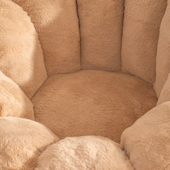 HAOYYE Giant Bean Bag Chair khaki Color, Oversized Bean Bag Couch for Adults and Kids, Faux Fur Shell-Shaped Large Bean Bag Chair with Filler, Stuffed Big Accent Sofa Chair Floor Sofa for Gaming, Reading.
