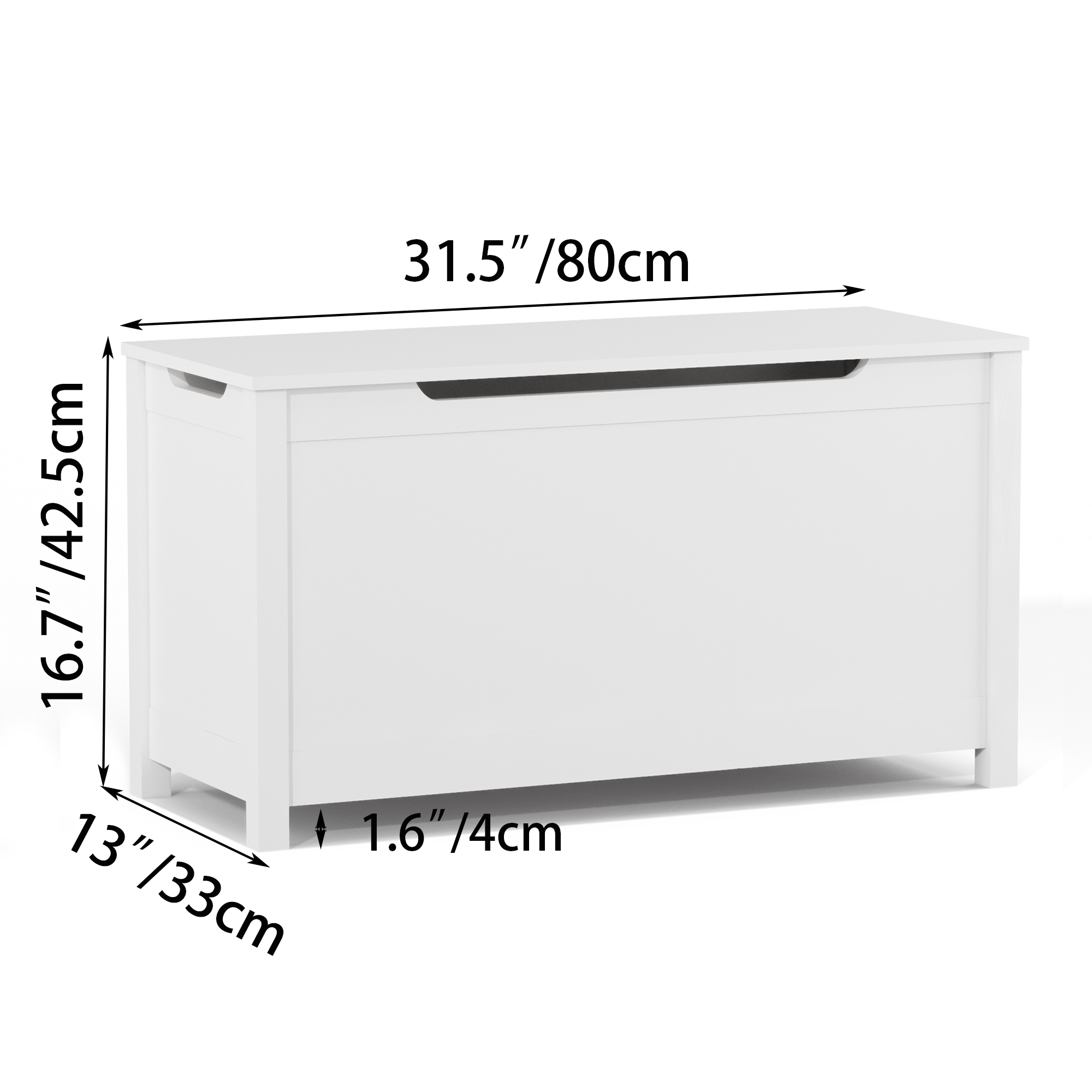 HAOYYE Wooden Toy Box Storage with Safety Hinged Lid, White, Sturdy Space-Saving Design, Easy Assembly, Durable and Stylish Home Furniture