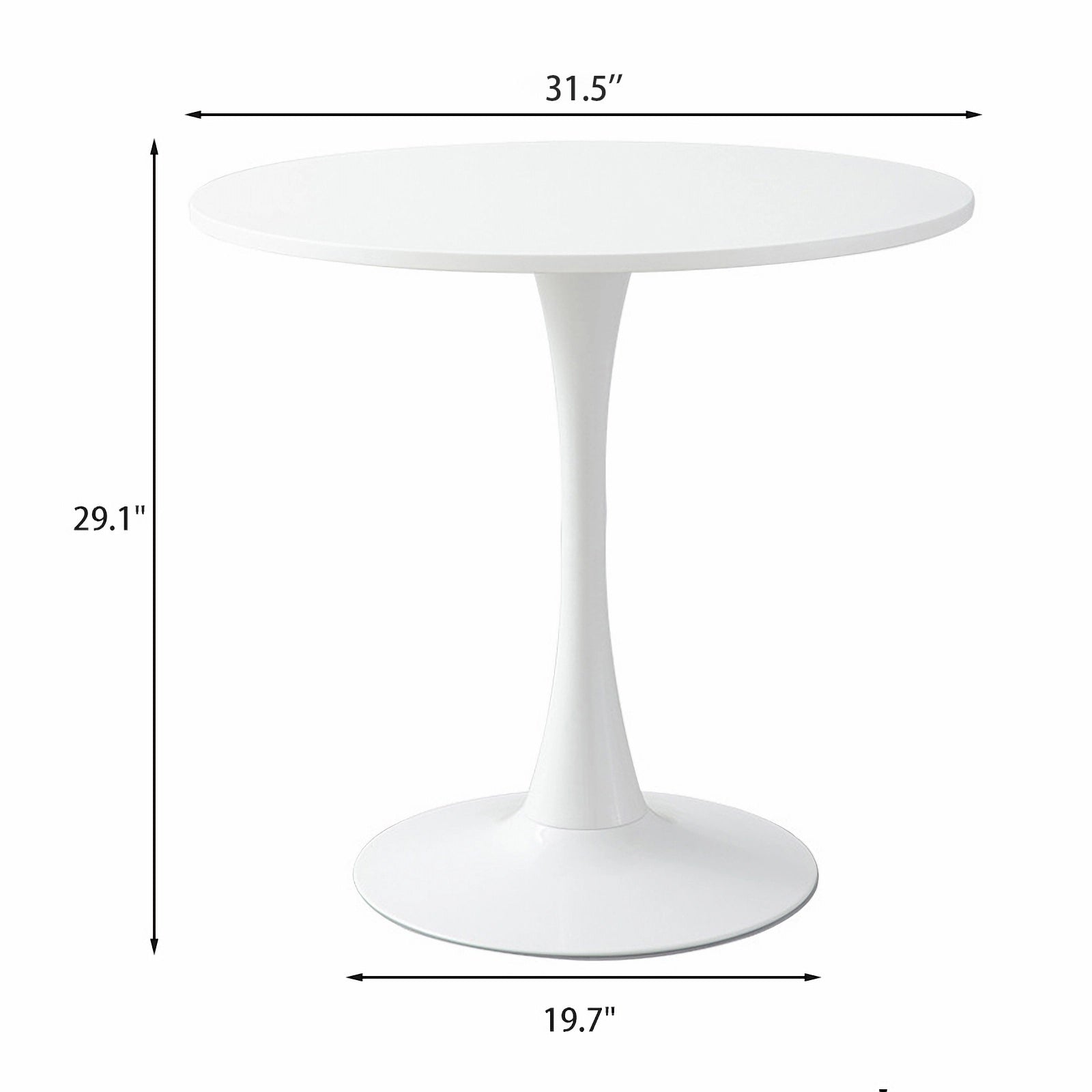 HAOYYE Modern Round Dining Table, White, Versatile Table for Dining Room, Kitchen, Coffee, or Leisure, Sturdy Space-Saving Heavy Duty Design, Ideal for Contemporary Home Décor