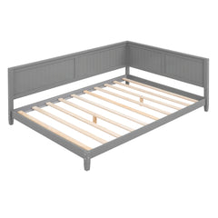 HAOYYE Full Size Wood Daybed/Sofa Bed, Gray Sturdy Space-Saving Heavy Duty Modern Design Adults Dorm Room Easy Assembly Bedroom Furniture